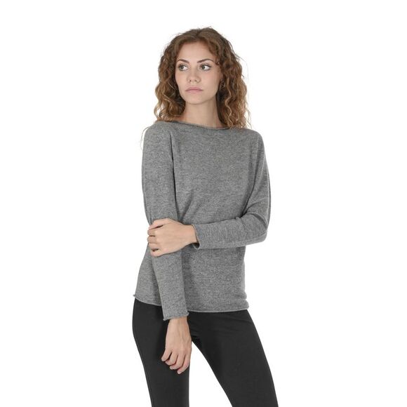 Crown of Edinburgh Cashmere Boat Neck Jumper Classic style Women Grey Sweaters - Picture 4 of 7